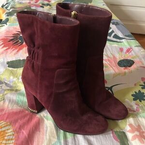 Michael Kors Deep Purple Suede Heeled Boots